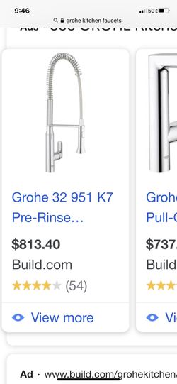 Open box Grohe single handle pull down kitchen faucet. Only $175 similars go for over $500