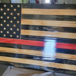 Clear Finished American Flag Decor