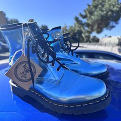Dr. Martins Glossy Blue Boots