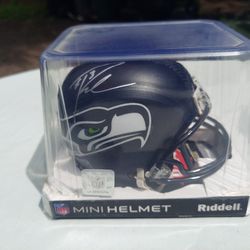 Russell Wilson signed mini helmet