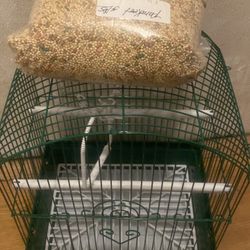 Bird Cage And Food