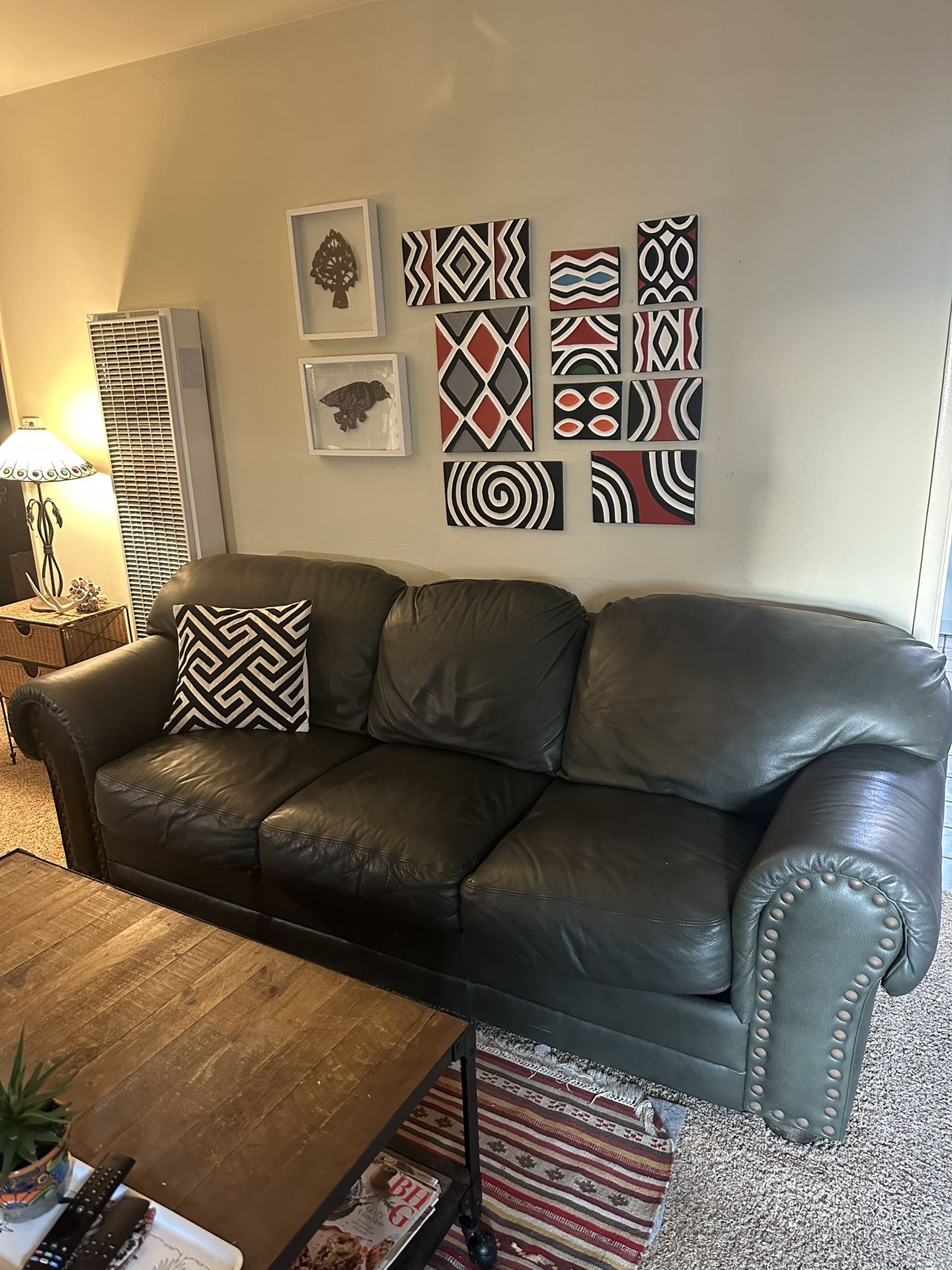 Free, leather sleeper sofa, queen, brown