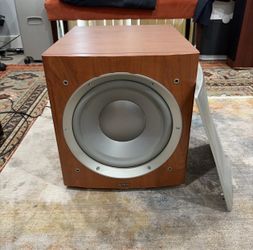 Infinity Powered Subwoofer Cherry Wood Cabinet
