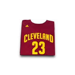 Cleveland Cavaliers LeBron James NBA Adidas jersey tee shirt maroon men’s 2XL 