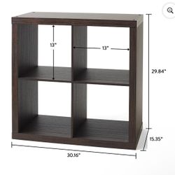 Brown 4 Cube Shelf