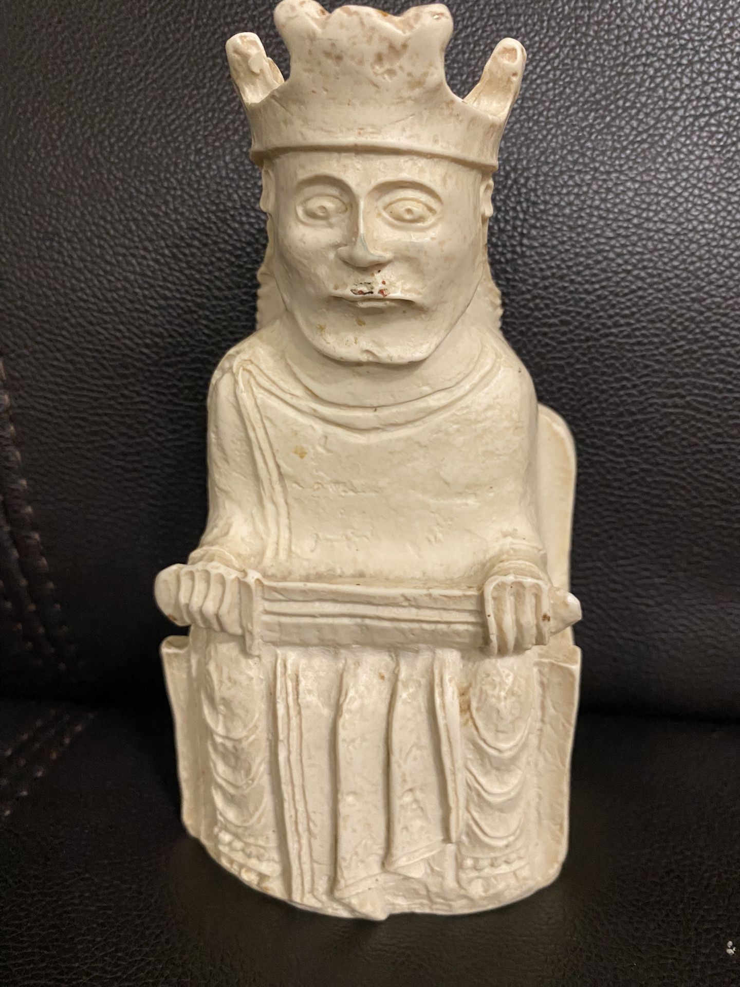 Vintage Large Isle of Lewis Chessmen 6" King Chess Piece Rare