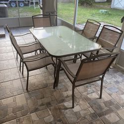 Patio Table Set 6 Chairs