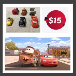 Disney Pixar CARS 6 Piece Bath Toy Lot