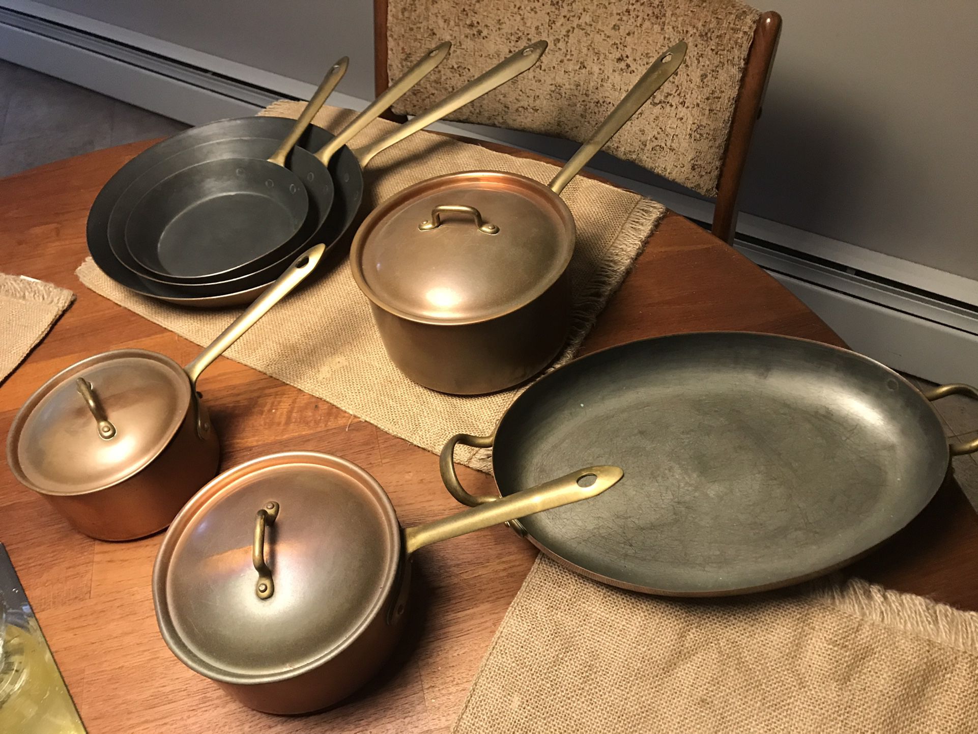 Vintage Copper Pot & Pan Set
