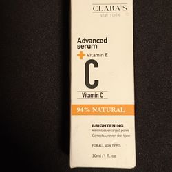 Clara’s Vitamin C Vitamin E Advanced Brightening Serum 1 Fl Oz NIB.