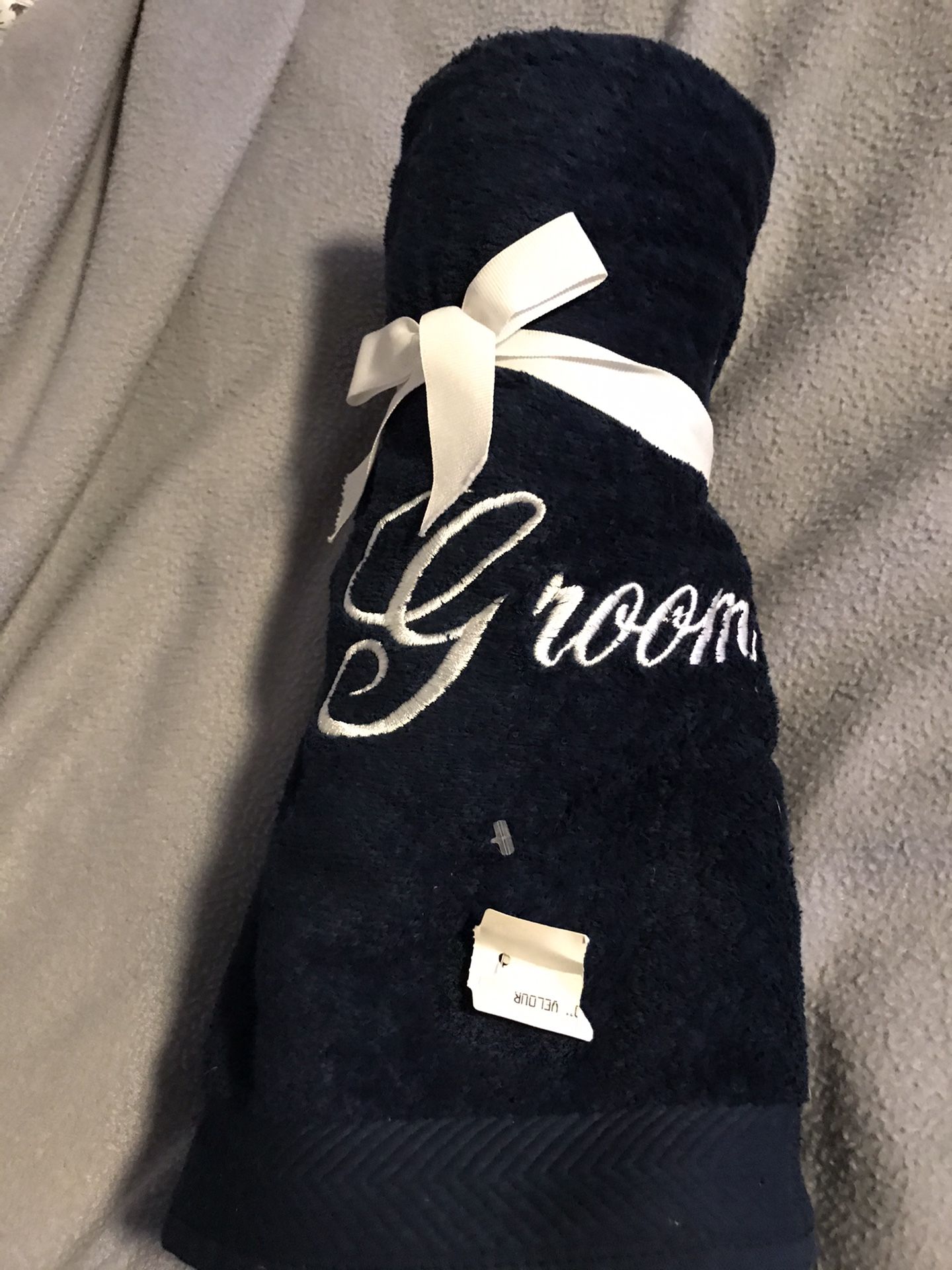 Navy Groom Towel