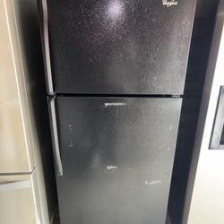 Black Whirlpool Refrigerator And Freezer