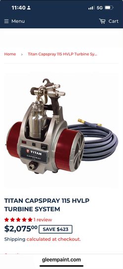 Titan CapSpray 115 HVLP 6-stage turbine paint gun, everything works