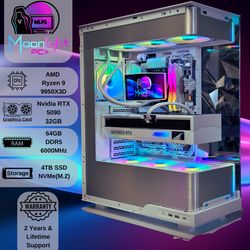 White Pearl X - Ryzen 9 9950X3D / RTX 5090 RGB Gaming, AI, Streaming PC 