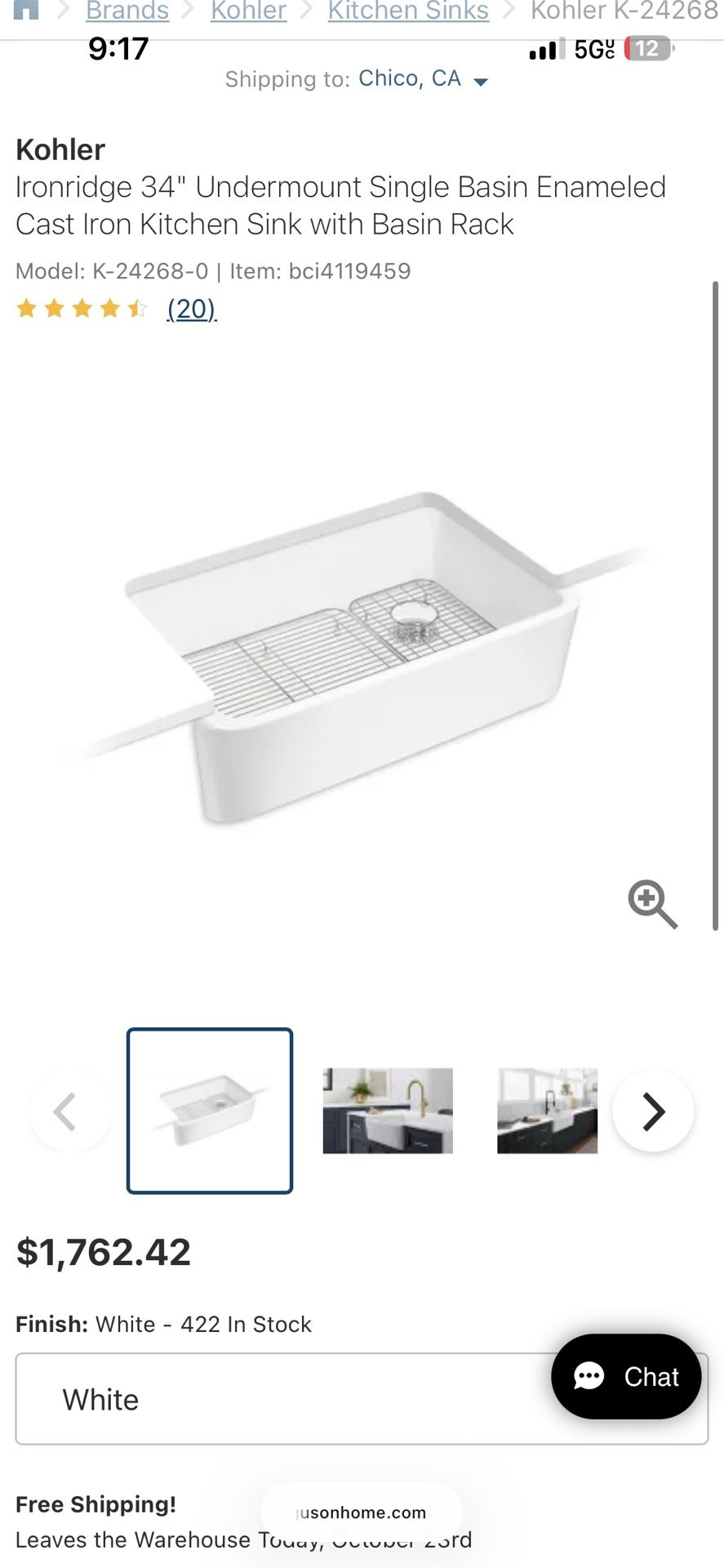 White Farmhouse Sink