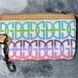 Giani Bernini Change Purse Wristlet Signature Pattern Canvas