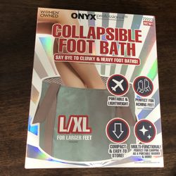 Onyx  professional Collapsible compact foot bath works w/hot cold water. L/XL
