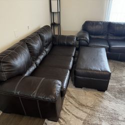 Faux Leather Couch Sectional