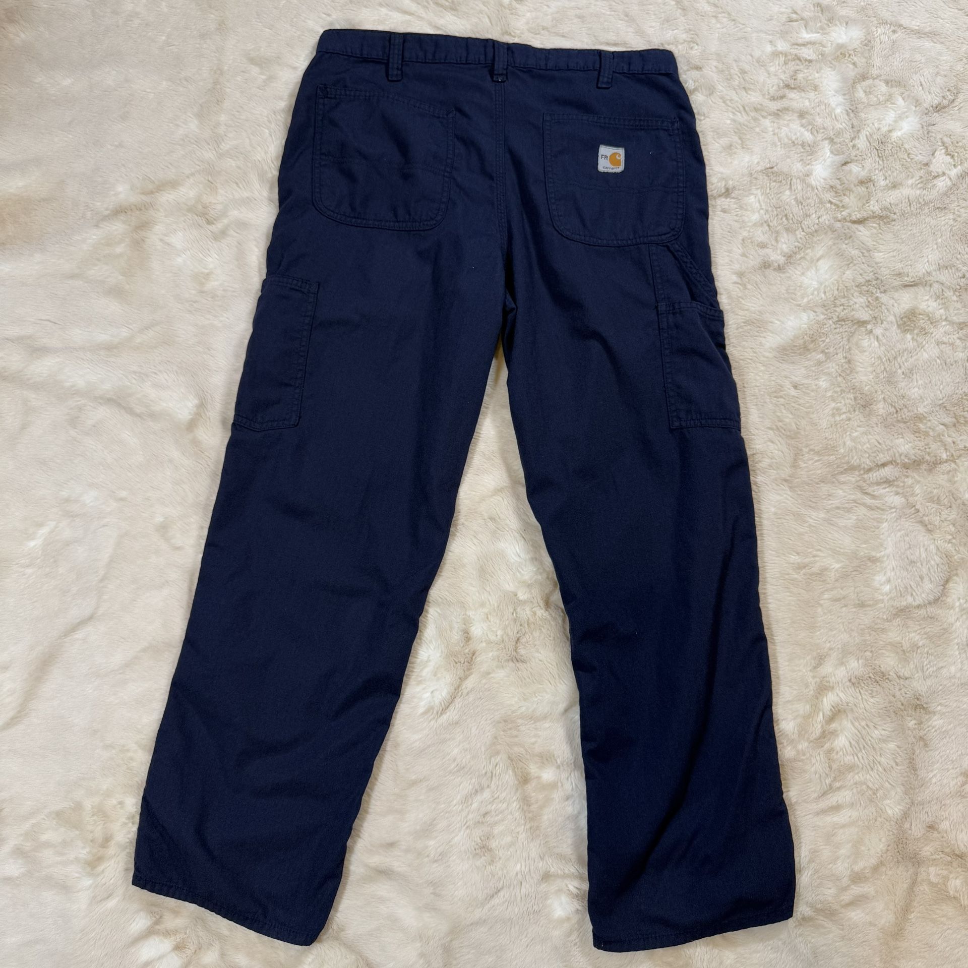 Carhartt FR Flame Resistant Cargo Pants Mens 34x30 Blue Cat 2 NFPA 2112 Workwear