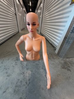 Female Mannequin Torso - Adjustable And Detachable Arms Dress Form counter top. No stand
