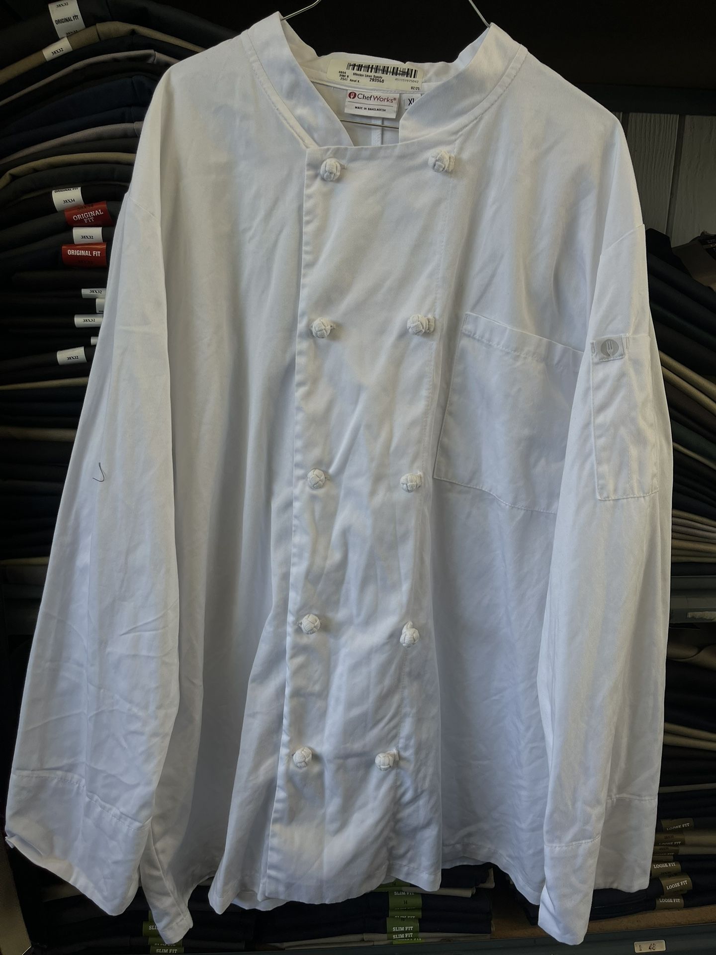 Camisa De Cocinero Size XL / Color Blanco Manga Larga