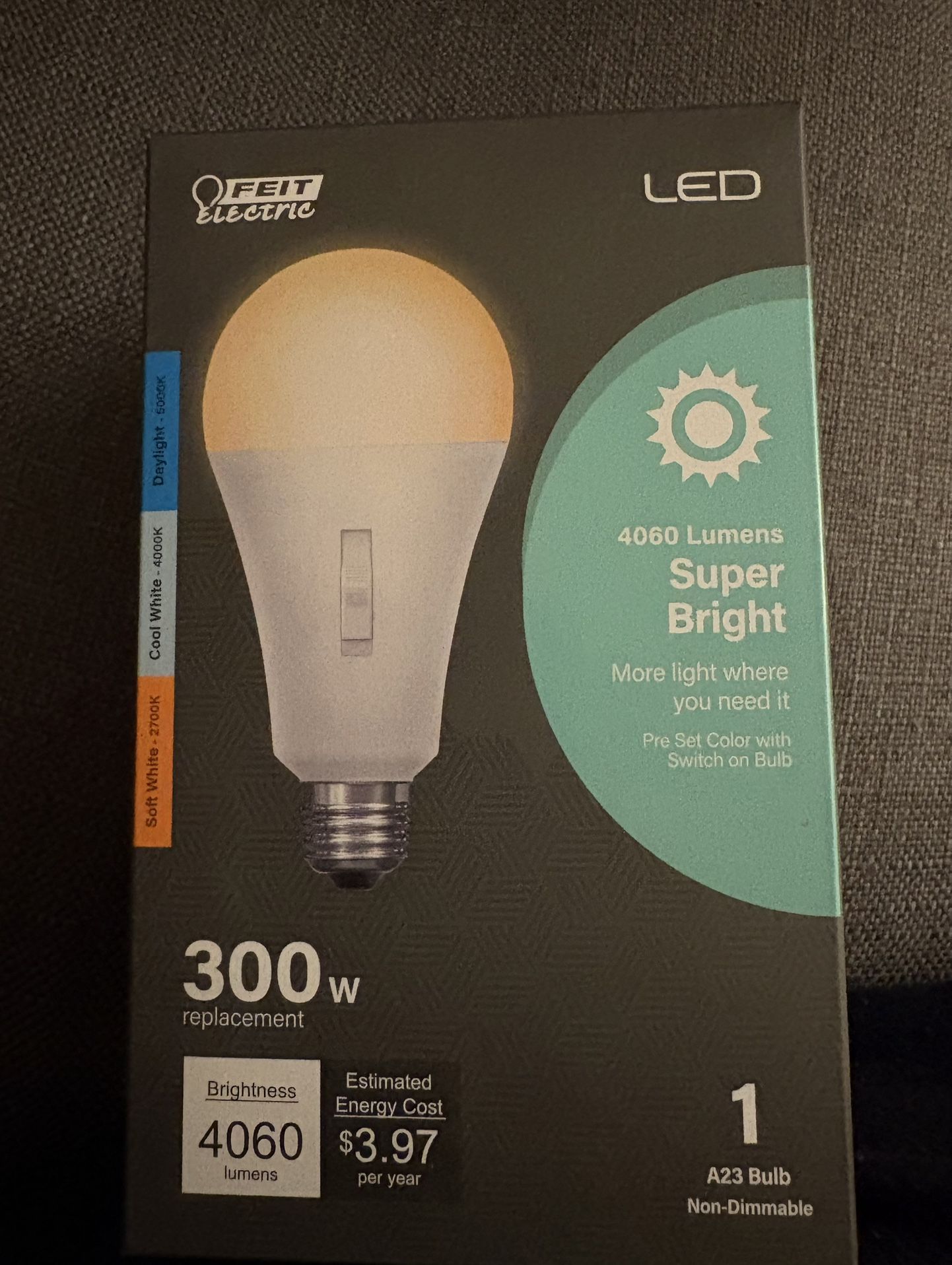 New 300 Watt Equivalent Adjustable LED Light Bulb