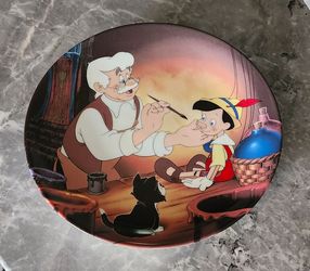 1989 Knowles China Geppetto Creates Pinocchio Collector Plate Disney First Issue