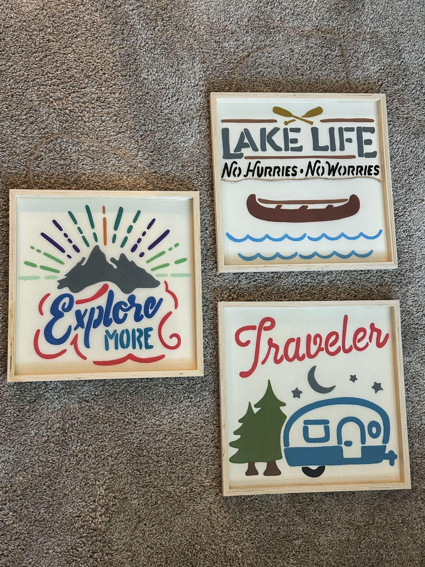 Wall Hanging Hiking, Boating, Camping Sign