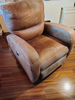 Brown Leather Power Recliner Chair