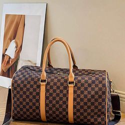 Multifunctional Large Capacity Travel Bag Checkered Checkerboard Checkered Bag Tote Bag Plaid Handbag Hand Bag Gym Bag Shoulder Bag For Vacation Holid