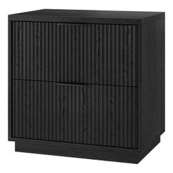 (2) BRAND NEW IN BOX 24” 2 Drawer Black Nightstand