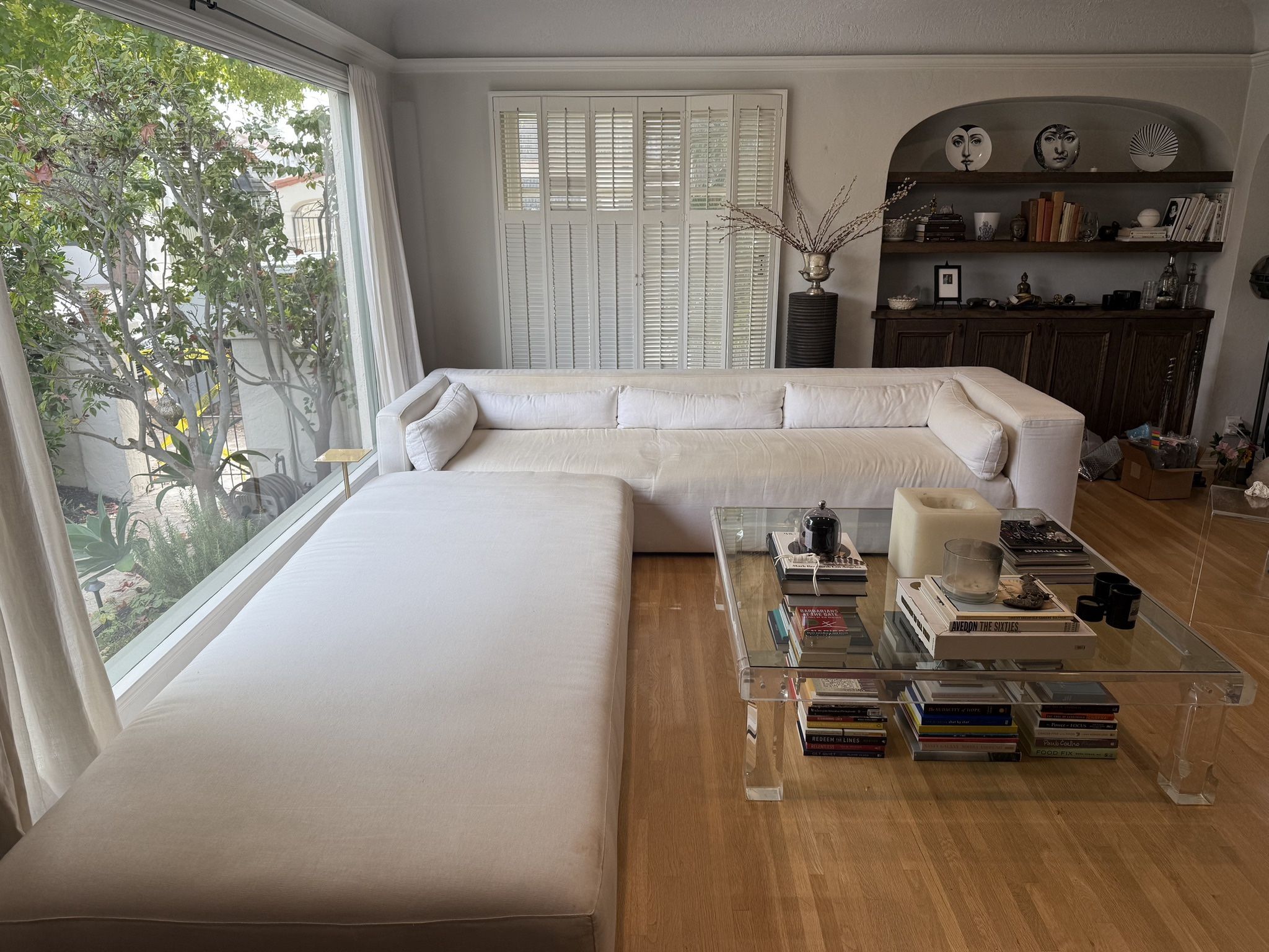 White Linen Sofa Sectional - Custom Restoration Hardware