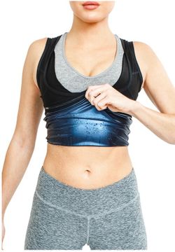 Sweat Shaper Black Sauna Compression Tank Heat Trapping Polymer Workout Top S M