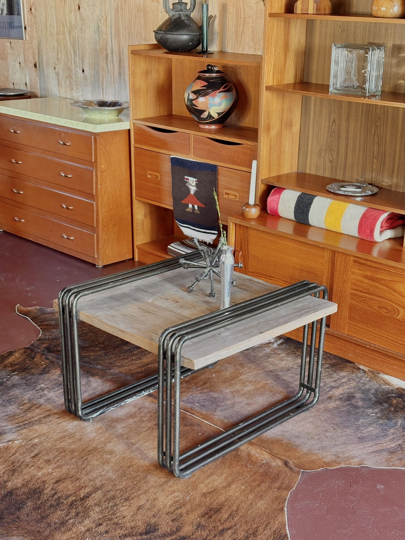 🐅 VINTISH INTERIORS 🐅 Handmade Custom Solid Wood & Metal Coffee Table