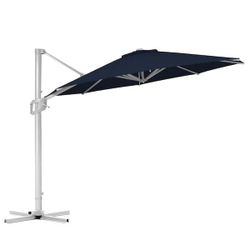 11FT Outdoor Patio Umbrella with Rotation, Adjustable Tilt and Cross base.
