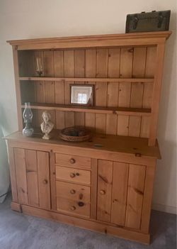 Vintage Wooden Cabinet Hutch
