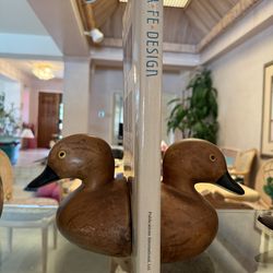Vintage Ceramic Duck Bookends — Pair