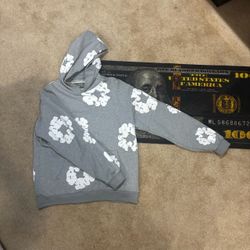 Grey denim tears hoodie