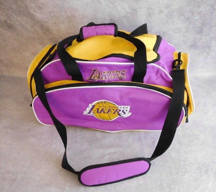 Los Angeles Lakers Medium Striped Core Duffle Bag 24L X 12W