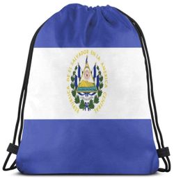 🇸🇻 Flag Of El Salvador Cool Gym Drawstring Bags Travel Backpack Tote School Rucksack