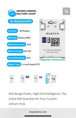 JK BMS 60A 8s-24s with active balance