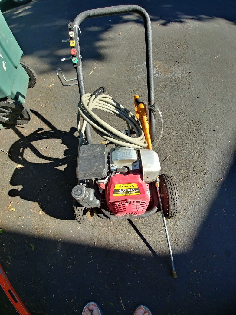 honda gc190 6.0 hp 2650 psi 2.6 gpm pressure washer new hose just serviced