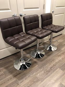 3 brand new brown bar stools