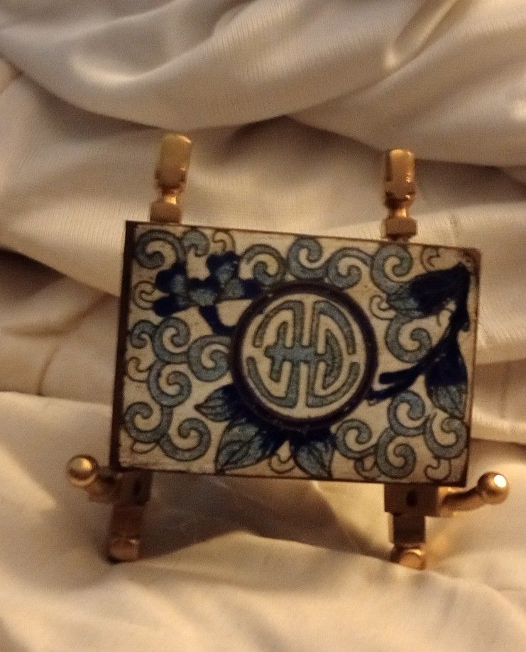 Vintage Blue And Whité Match Box Holder Cover