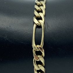 14kt Yellow Gold Figaro Link Bracelet 8”