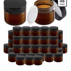 2 Oz. Amber Jars With Lids 