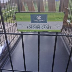 Top Paw Double Door 30" Folding Crate