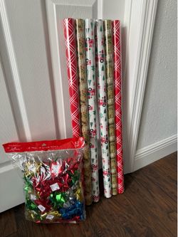 New Christmas gift wrap and bows all for $3