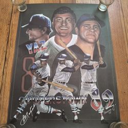 Cooperstown Poster Signed And No. By Yaz And Bill Penny HOF Red Sox