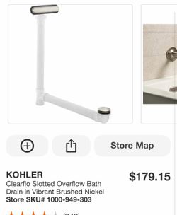KOHLER Clearflo Slotted Overflow Bath Drain in Vibrant Brushed Nickel